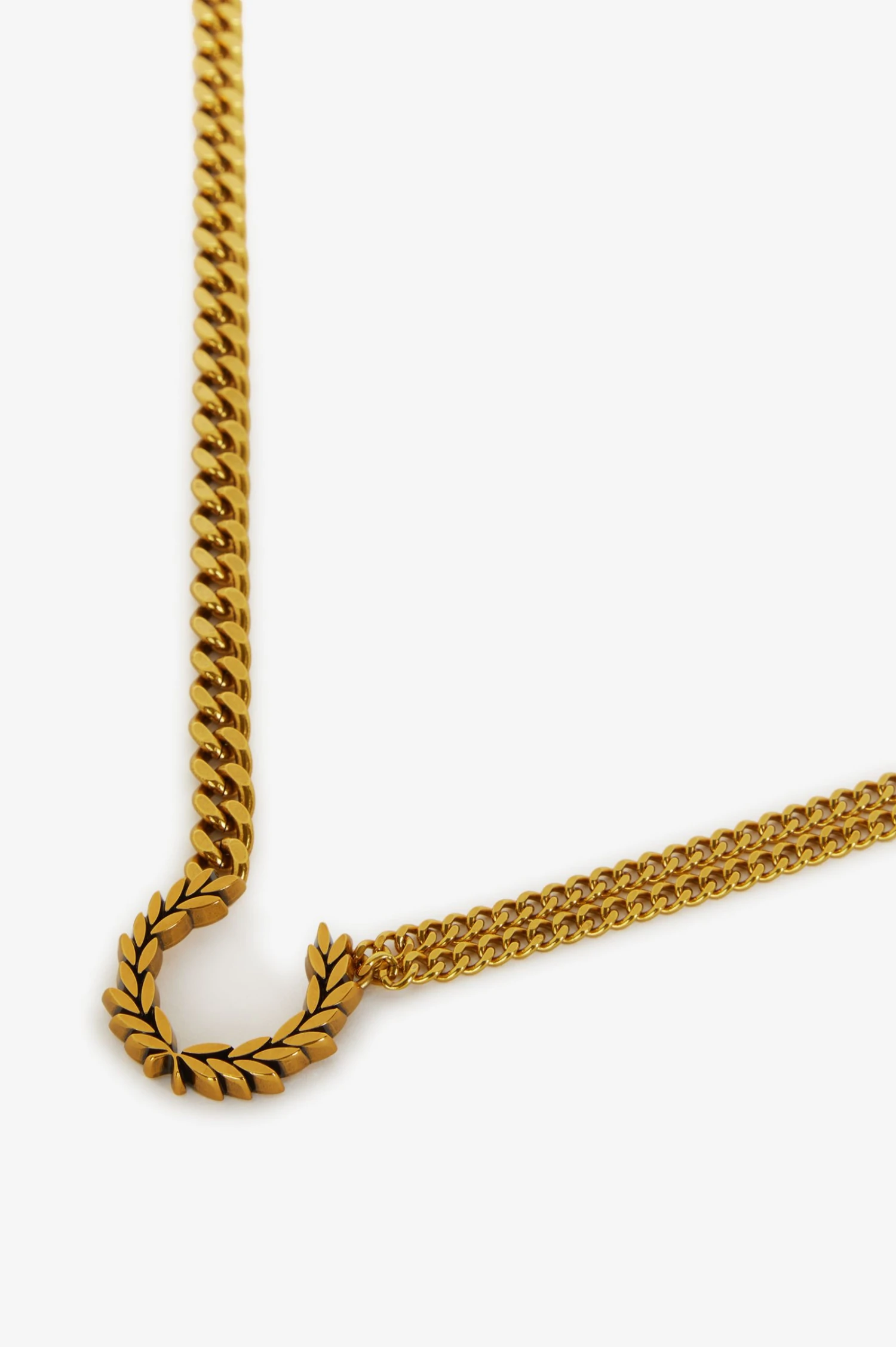 Fred Perry Double Chain Laurel Wreath Necklace 1 Fred Perry Double Chain Laurel Wreath Necklace