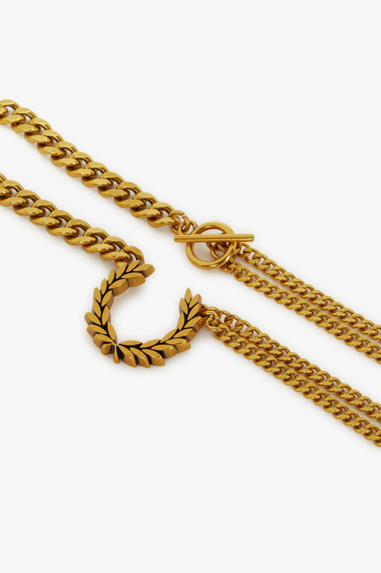 Fred Perry Double Chain Laurel Wreath Necklace 2 Fred Perry Double Chain Laurel Wreath Necklace - Image 2