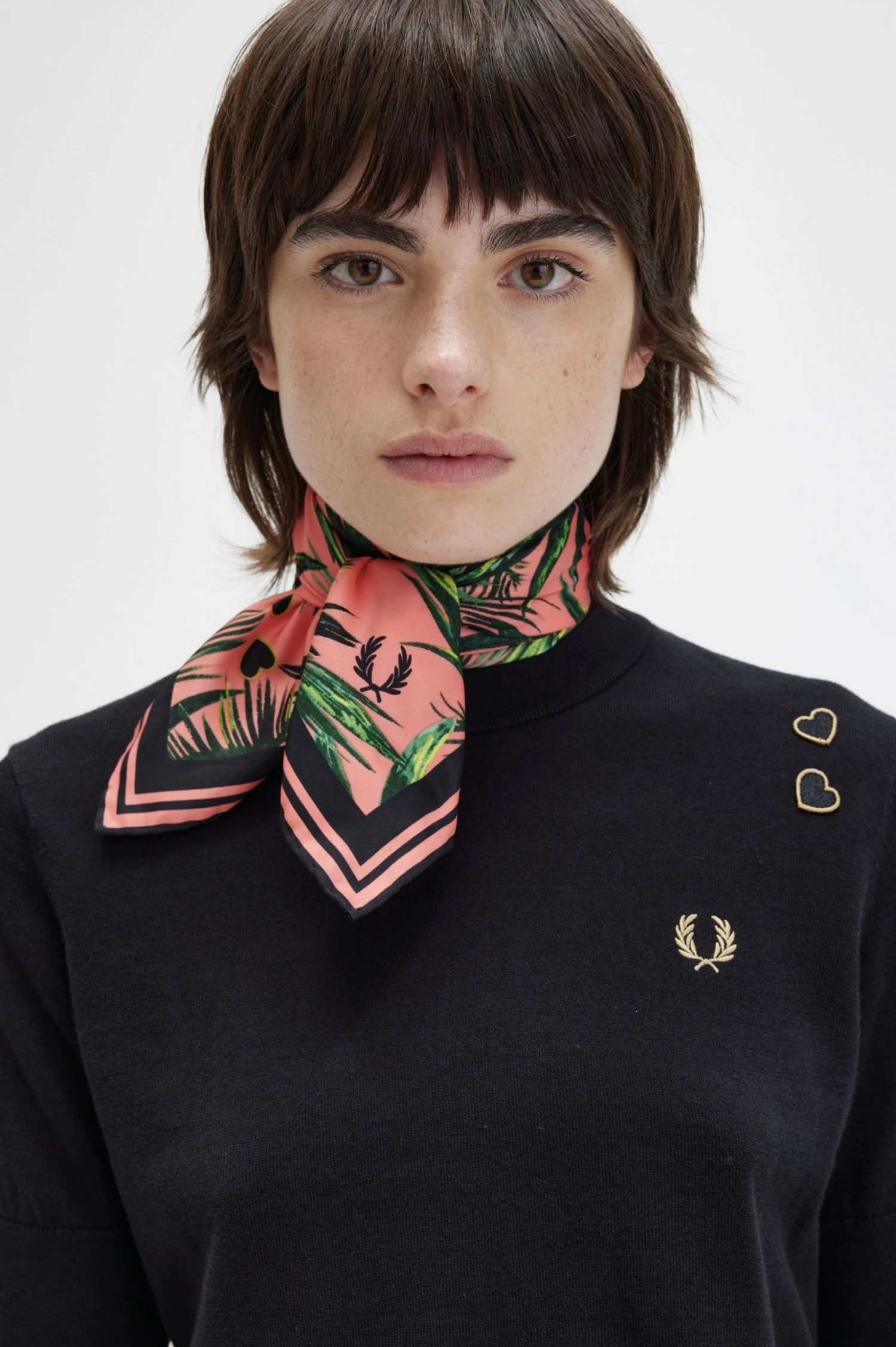 Fred Perry Palm Print Scarf 1 Fred Perry Palm Print Scarf
