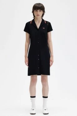 Fred Perry Button-Through Piqué Shirt Dress