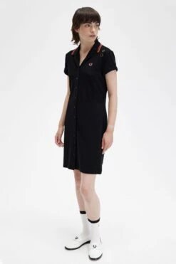 Fred Perry Button-Through Piqué Shirt Dress 9 Fred Perry Button-Through Piqué Shirt Dress -Fred Perry SD5144 102 3