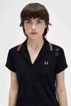 Fred Perry Button-Through Piqué Shirt Dress 10 Fred Perry Button-Through Piqué Shirt Dress -Fred Perry SD5144 102 4