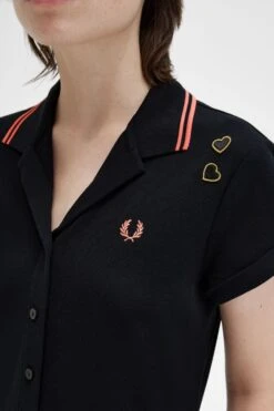 Fred Perry Button-Through Piqué Shirt Dress 11 Fred Perry Button-Through Piqué Shirt Dress -Fred Perry SD5144 102 5