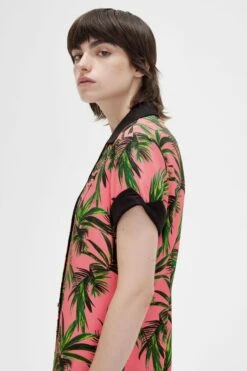 Fred Perry Palm Print Shirt Dress -Fred Perry SD5145 Q23 4