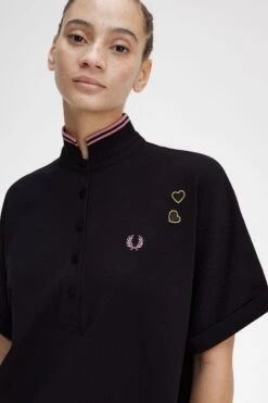 Fred Perry Tipped Piqué Shirt Dress -Fred Perry SD6542 102 V2 Q323 ED3
