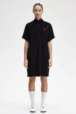 Fred Perry Tipped Piqué Shirt Dress