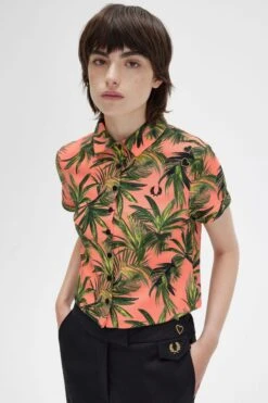 Fred Perry Palm Print Piqué Shirt -Fred Perry SG5142 Q23 3